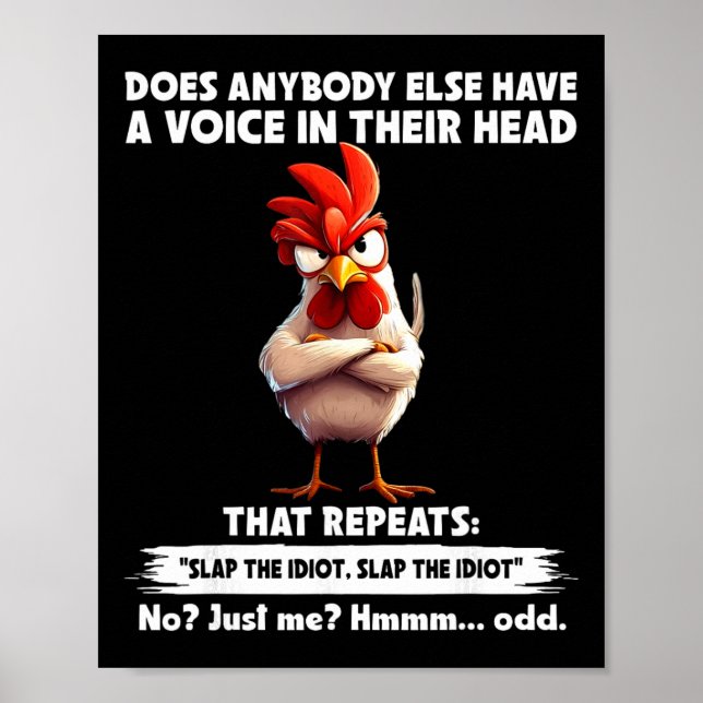 Poster Alguém Mais Tem Uma Voz Na Cabeça Engraçado (Frente)