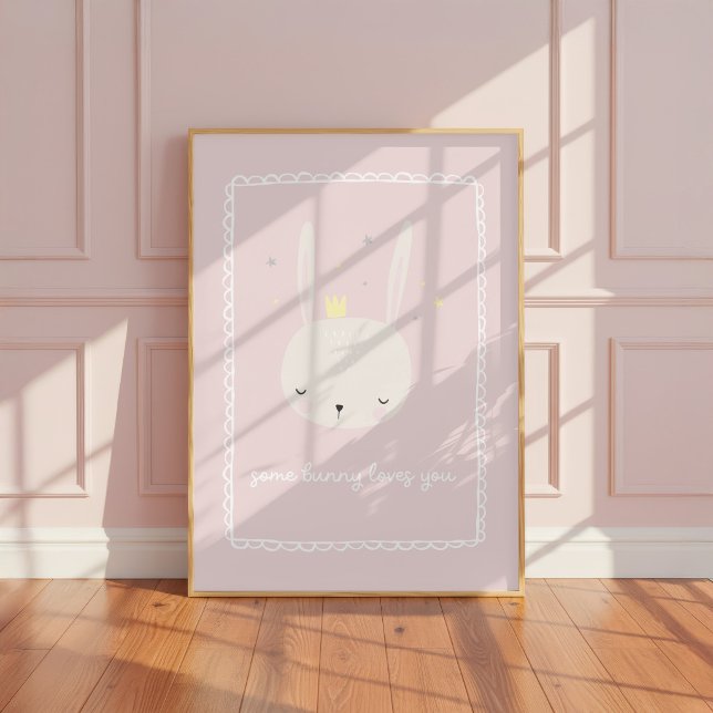 Poster Algum Coelhinho Ama Você Arte Para Quarto de Menin (Criador carregado)