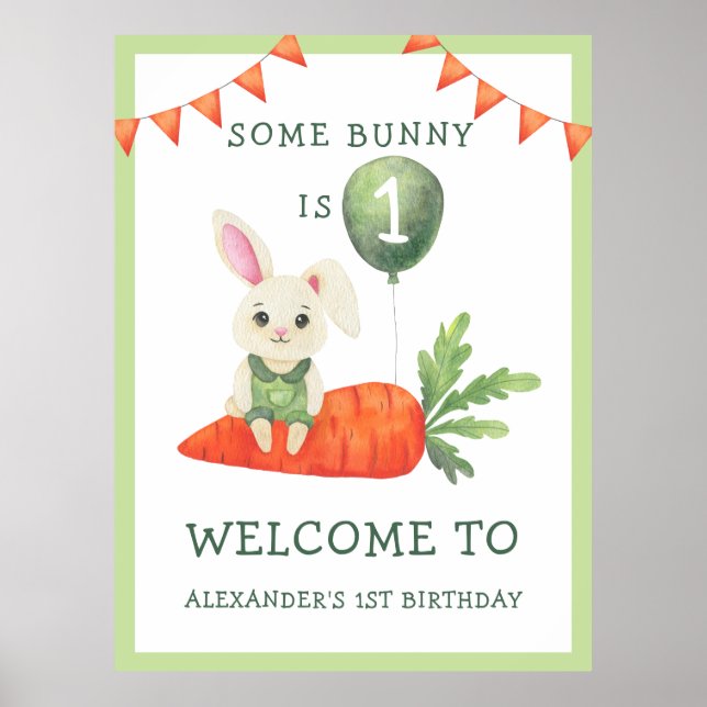 Poster Algum Coelhinho está de Aniversário (Frente)