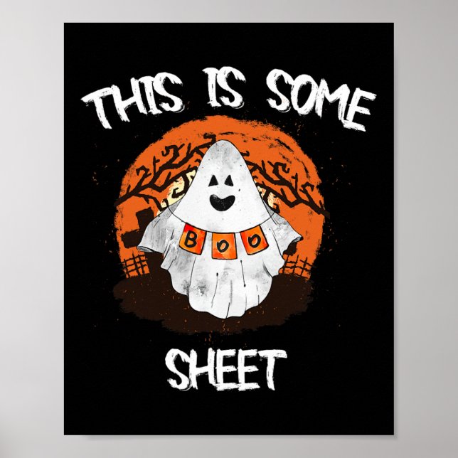 Poster Algum Folheto de Boo Halloween Ghost Engraçado Gif (Frente)