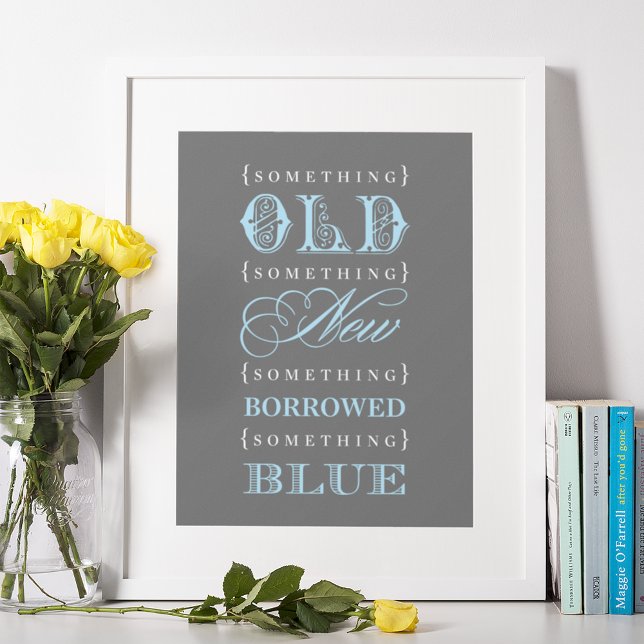 Poster Alguma Coisa Velha Nova Emprestada Azul Casamento (Criador carregado)