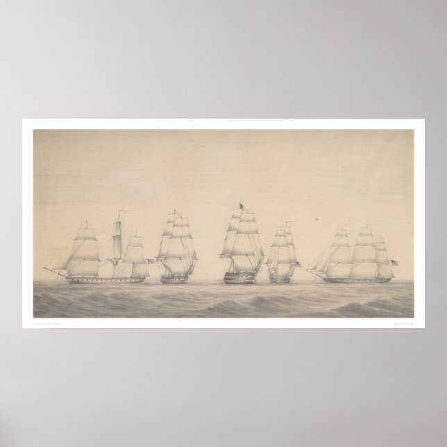 Pôster Algumas naves do Esquadrão do Pacífico (1346) (Frente)