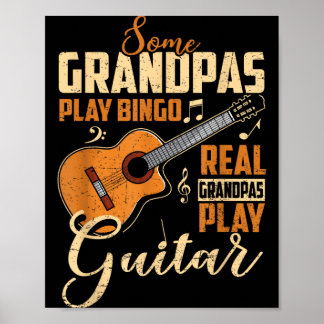 Poster Alguns Jogam Bingo Avôs Reais Tocam Guitarra Engra
