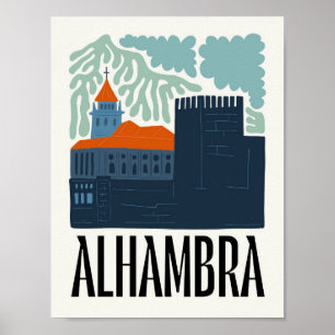 Poster Alhambra Granada Espanha abstrato viagem de de de 