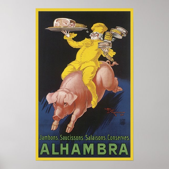 Poster Alhambra Ham Flying Pig Ad (Frente)
