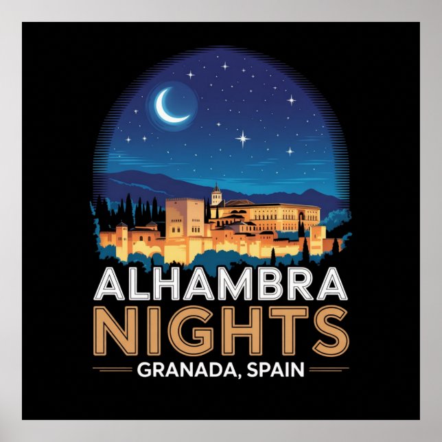 Poster Alhambra Nights - Granada Espanha (Frente)
