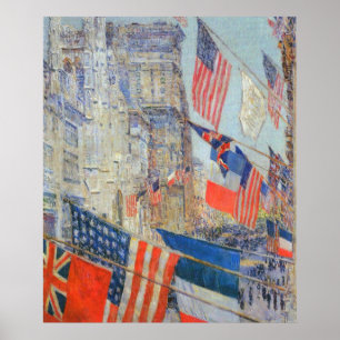 Pôster Aliados dia, em maio de 1917 por Childe Hassam,