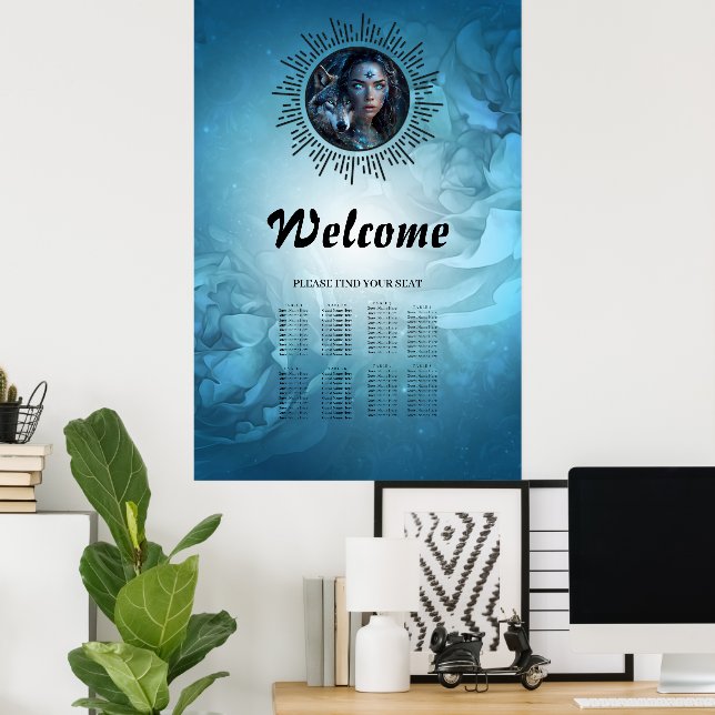 Poster Aliança forte o lobo e a bela mulher (Escritório em casa)