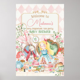 Poster Alice Adventure Woderland Baby Showe