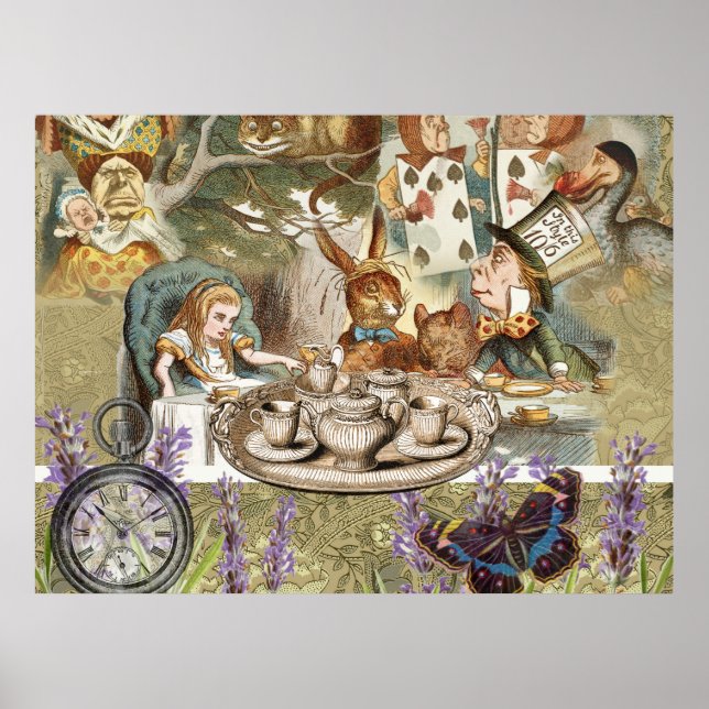 Poster Alice Adventures em Wonderland Mad Tea Party (Frente)