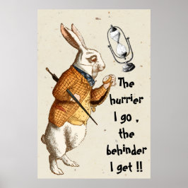 Poster Alice - Coelho Branco - Vidro da Hora 1865