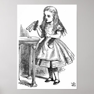 Pôster Alice com a garrafa "Beba-me"