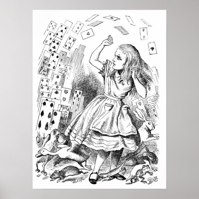 Pôster Alice com Cartões (Frente)