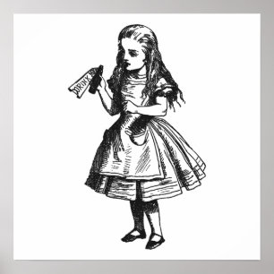 Pôster Alice com Garrafa "Beba-Me"