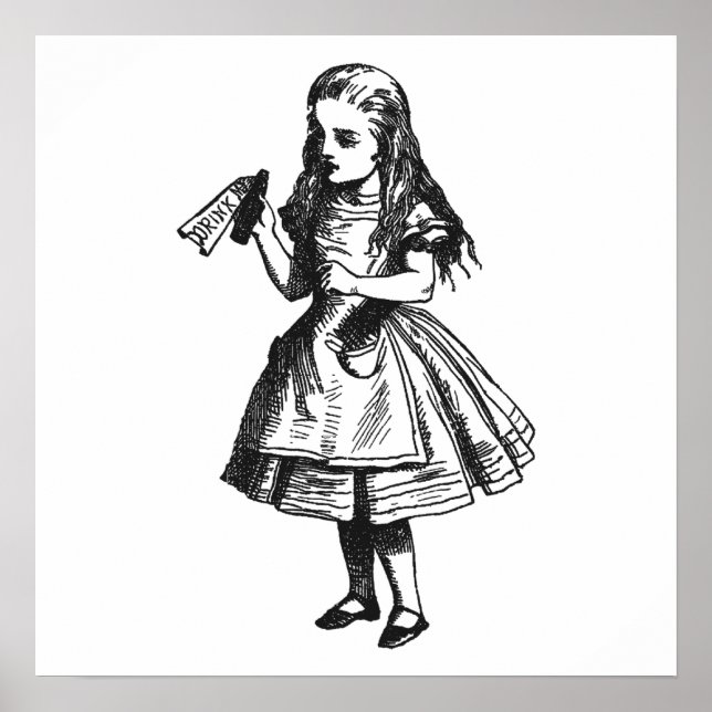 Pôster Alice com Garrafa "Beba-Me" (Frente)