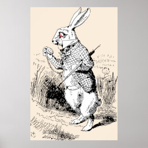 Pôster Alice De Coelho Branco Na Terra Das Maravilhas