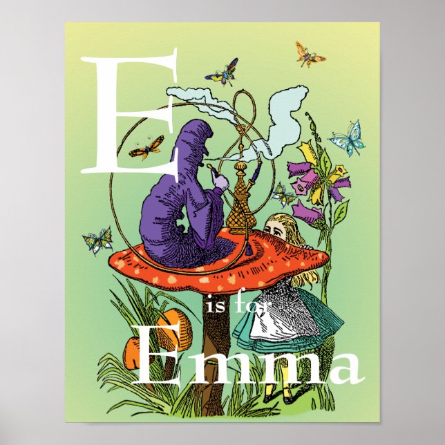 Pôster Alice e a lagarta na Terra das Maravilhas (Frente)