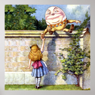 Pôster Alice e Humpty Dumpty na Terra das Maravilhas