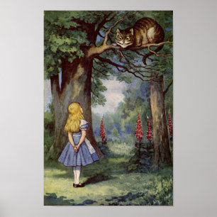 Pôster Alice e o gato de Cheshire