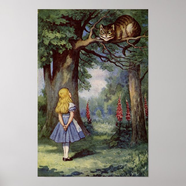 Pôster Alice e o Gato de Cheshire (Frente)