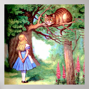 Poster Alice e o Gato de Cheshire no País das Maravilhas