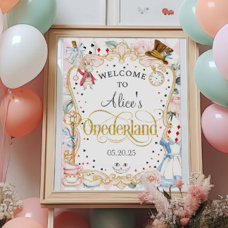 Poster Alice em Onederland, primeiro aniversario sinal de