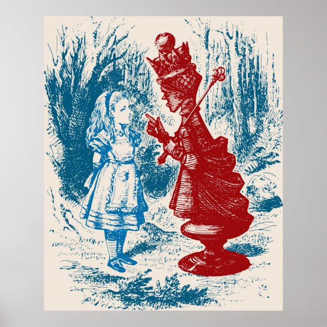 Pôster Alice Encontrando A Rainha Vermelha (Frente)