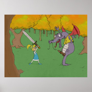Poster Alice Fighting the Jabberwocky