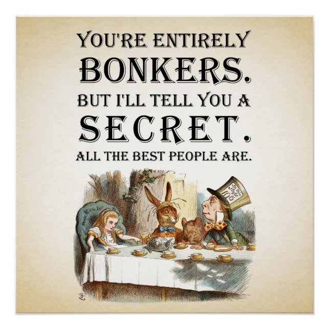 Pôster Alice In Wonderland - Festa do Chá - Você está com (Frente)