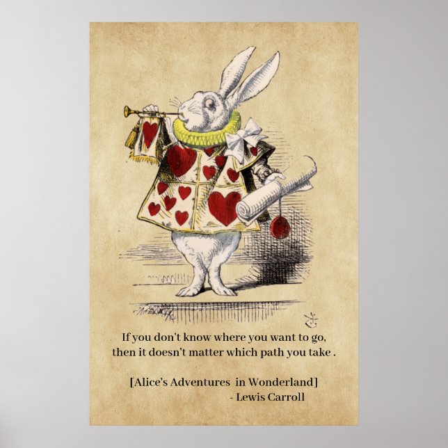 Poster Alice in Wonderland , Herald , Motivational Quote (Frente)