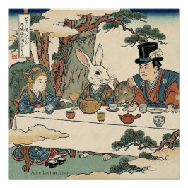 Pôster Alice Lost in Japan | Ukiyo-e Mad Tea Party