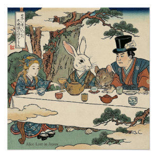Pôster Alice Lost in Japan | Ukiyo-e Mad Tea Party