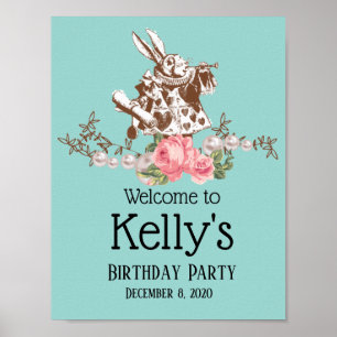 Poster alice na terra maravilhosa, sinal de boas-vindas