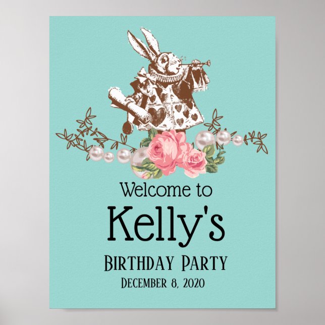 Poster alice na terra maravilhosa, sinal de boas-vindas (Frente)