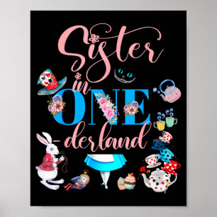 Poster Alice No Onederland Família Irmã Do Aniversário