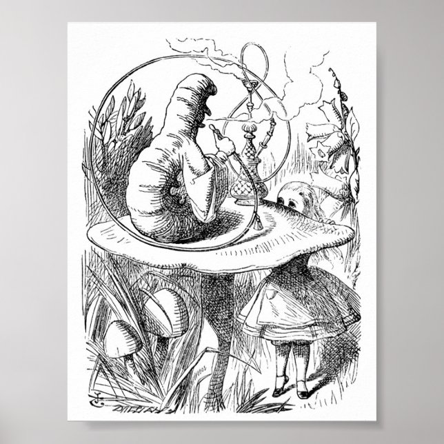 Poster Alice no País das Maravilhas - A Lagarta (Frente)