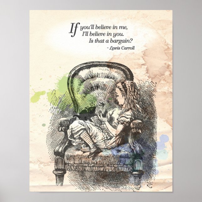 Pôster Alice no País das Maravilhas "Acredite" (Frente)