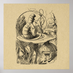 Poster Alice no País das Maravilhas Alice com a lagarta