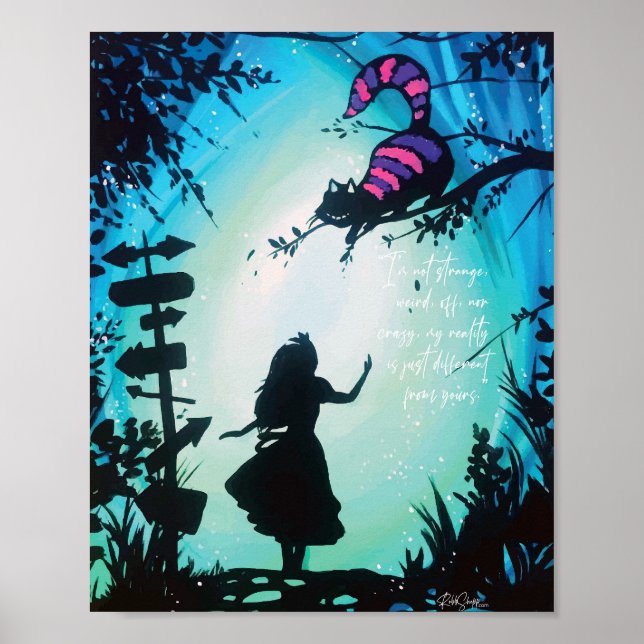 Poster Alice no País das Maravilhas com Cheshire Cat (Frente)