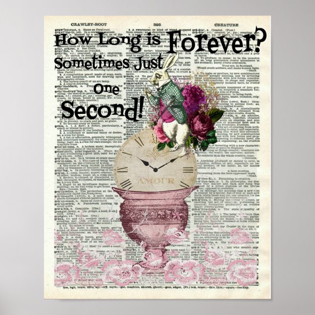 Poster Alice no País das Maravilhas da Arte Dicionária do (Frente)