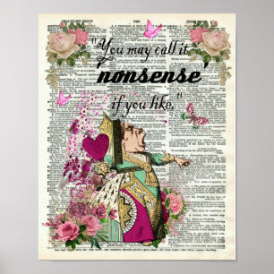 Poster Alice no País das Maravilhas da Arte Dicionária Re