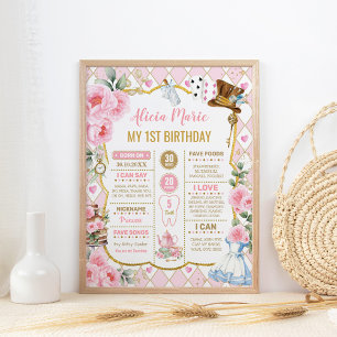 Poster Alice no País das Maravilhas do primeiro aniversar