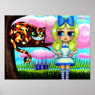Poster Alice no País das Maravilhas e o Gato de Cheshire 