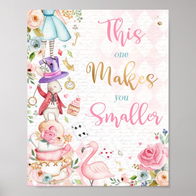 Poster Alice No País das Maravilhas Este Faz Você Menor (Frente)