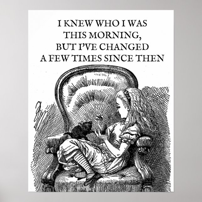 Poster Alice no País das Maravilhas, gatinho preto antigo (Frente)