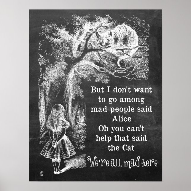 Poster Alice no País das Maravilhas; Gato de Cheshire com (Frente)