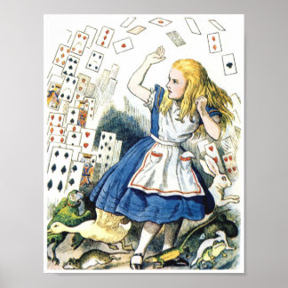 Poster Alice No País das Maravilhas Jogando Cartões Ganha