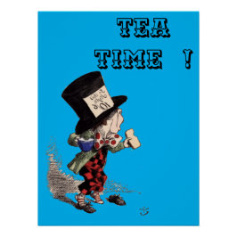 Pôster Alice no País das Maravilhas - Mad Hatter - azul-c