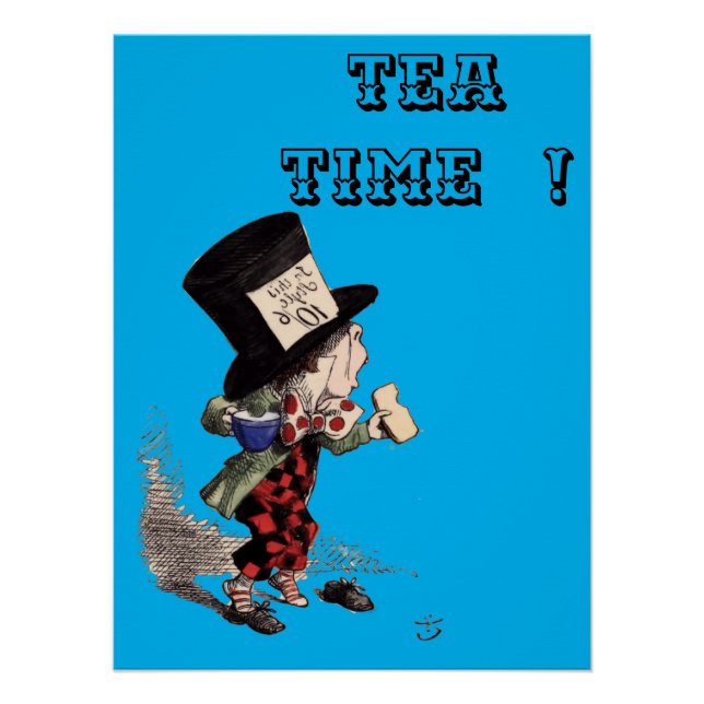 Pôster Alice no País das Maravilhas - Mad Hatter - azul-c (Frente)