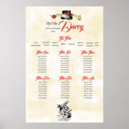 Poster Alice no Wonderland Seating Chart (Gráfico de Asse